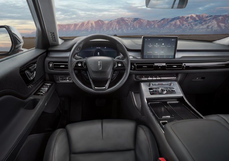 The interior of a Lincoln Aviator® SUV is shown | Varsity Lincoln in Novi MI