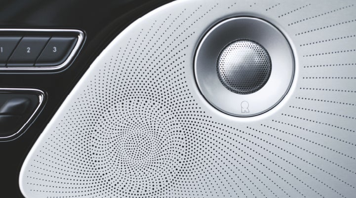 A stylish speaker cover of a 2024 Lincoln Aviator® SUV is shown | Varsity Lincoln in Novi MI