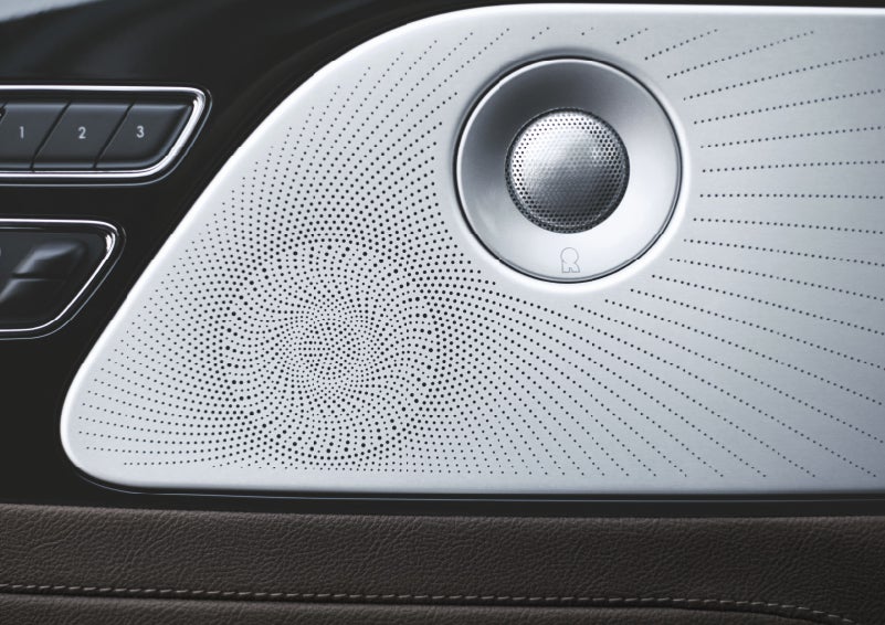 Two speakers of the available audio system are shown in a 2024 Lincoln Aviator® SUV | Varsity Lincoln in Novi MI