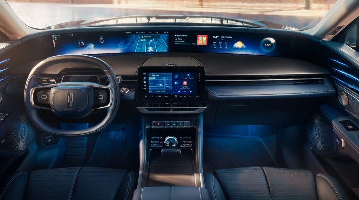A large panoramic display is shown on the dashboard of a 2025 Lincoln Nautilus® SUV | Varsity Lincoln in Novi MI