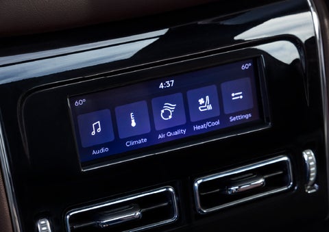 Driver controls like music, temperature, air quality, settings, and heat/cool seats are shown. | Varsity Lincoln in Novi MI