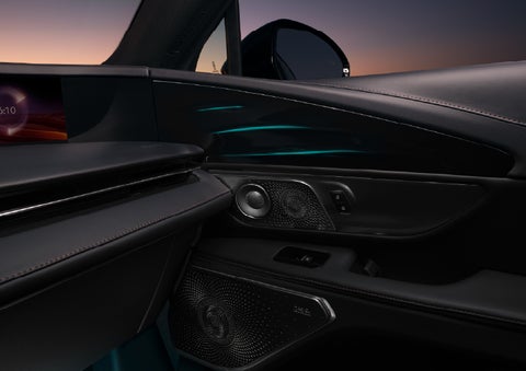 Selectable ambient lighting glows in the passenger door panel. | Varsity Lincoln in Novi MI