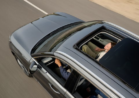 The available panoramic Vista Roof® of a 2027 Lincoln Aviator® SUV is open. | Varsity Lincoln in Novi MI