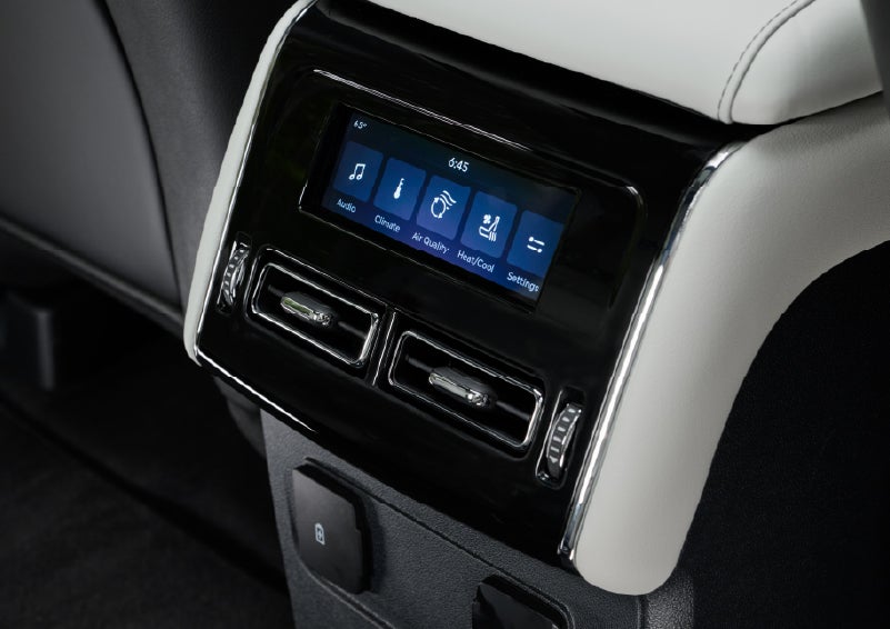 The second row touch screen displays audio and temperature control settings. | Varsity Lincoln in Novi MI