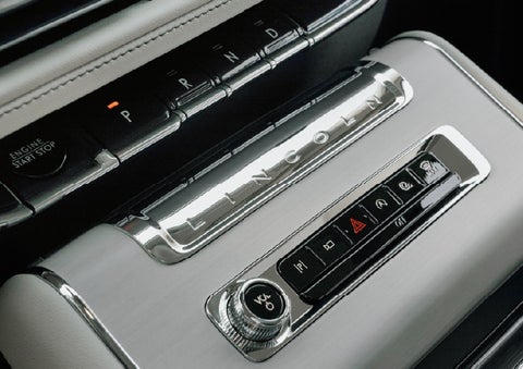 The piano key gear selector of a 2027 Lincoln Aviator® Back Label™ SUV. | Varsity Lincoln in Novi MI