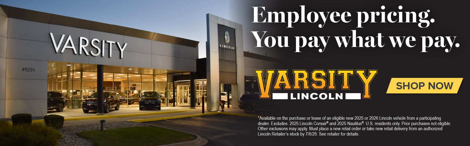 Employee pricing. You pay what we pay.